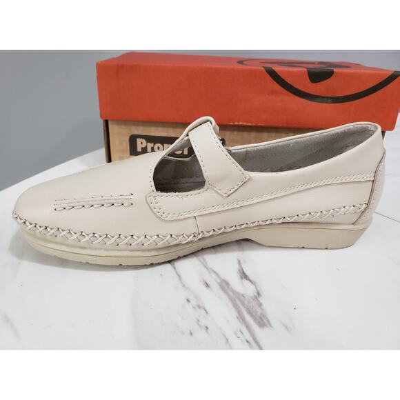 NEW - Propet Womens Cafe Walker Slip On Flat Shoes Beige Size 7 EXTRA WIDE - Picture 4 of 7